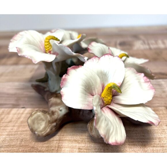 Capodimonte Porcelain Hibiscus Made In Italy Artisans Unionporcelain Napoleon - Picture 7 of 8